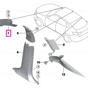 Reducere extra Capac coloana A dreapta GRAU - BMW