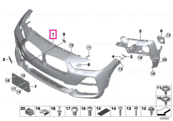 Expediere rapidă Ornament bara fata aprimat SRA - BMW