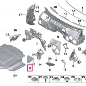 Sound insulation, hood, left - BMW Discount