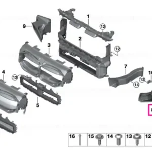 Air duct, exterior radiator, left M - BMW Ofertă de sezon