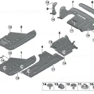 Underbody panelling, rear right - BMW Calitate înaltă