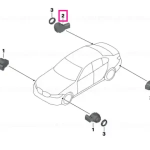 Plată securizată Ultrasonic sensor, Melbourne Red WA75 - BMW