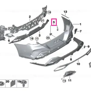 Set, mounting, PDC/PMA sensor, rear - BMW Retur ușor