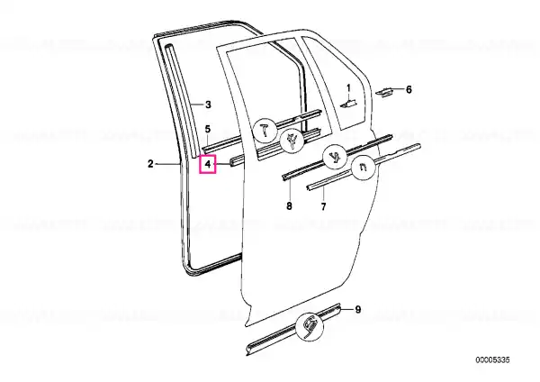 Ofertă specială Door weather strip inner right - BMW