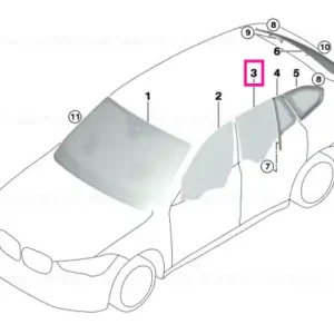Ofertă Side window, door, left rear - BMW