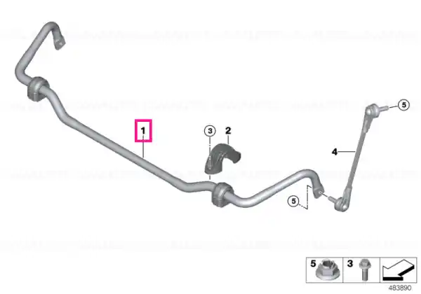 Ieftin Stabilizer front with rubber mounting - BMW