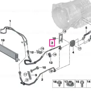 Ofertă Transmission oil cooler line, return - BMW