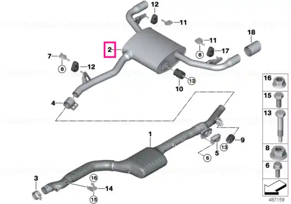 Rear silencer EU6 - BMW Ieftin