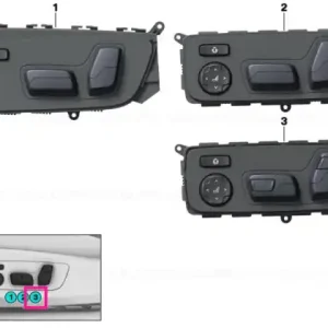 Seat adjustment switch, right - BMW Comandă acum
