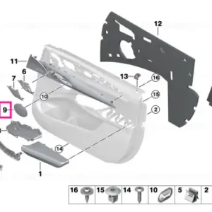 Plată securizată Capac difuzor SCHWARZ - BMW