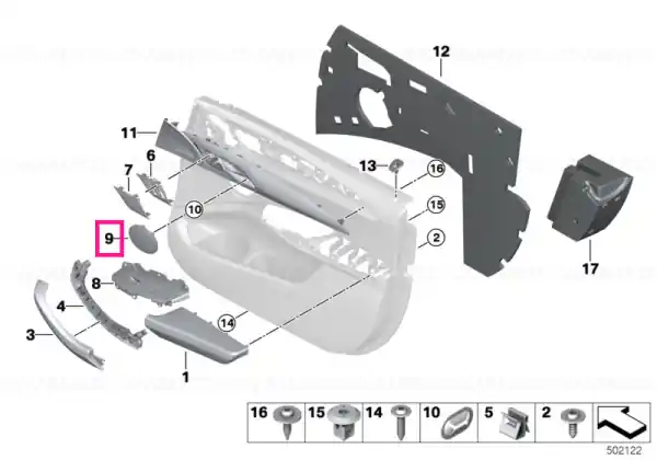 Plată securizată Capac difuzor SCHWARZ - BMW