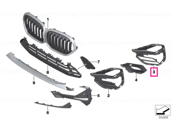 Open grid, left BASIS/ X-LINE - BMW Lichidare de stoc