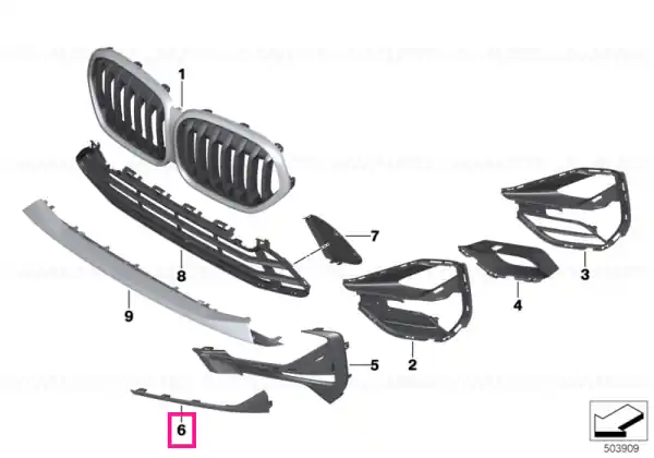 Reducere specială Ornament grătar lateral stânga BASIS - BMW