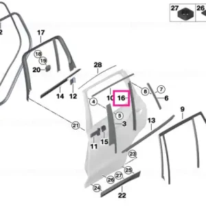 Livrare rapidă Capac ghid geam dreapta SW - BMW