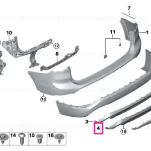 Bumper trim panel, rear LINES - BMW Noutate