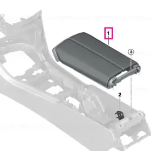 Armrest,centre console, leather SCHWARZ - BMW Livrare expres