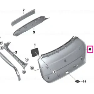 Calitate înaltă Trunk lid trim panel GRAU - BMW