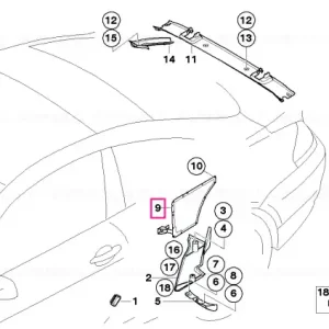 Capac corp lateral spate stâng - BMW Bestseller