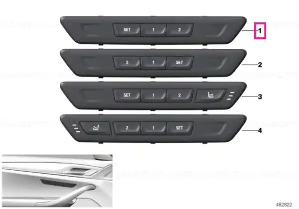 Ofertă specială Operating unit seat functions left ELFENBEIN-WEISS - BMW