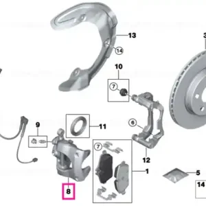 Carcasă etrier dreapta - BMW - Mini Plată sigură
