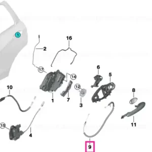 Reducere de preț Bowden cable, outside door handle, rear - BMW