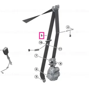Chilipir Upper seat belt REMA, front right BLACK - BMW