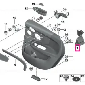 Chilipir Door trim panel, rear, right CARBON BLACK - BMW - Mini