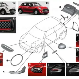 Cumpărături sigure Handle strip, carbon JCW - BMW - Mini