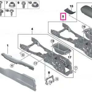Reducere specială Centre console, centre armrest SCHWARZ - BMW - Mini