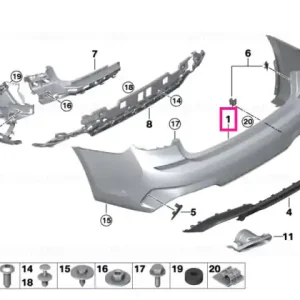 Bumper trim panel, rear M PDC - BMW Cel mai bun preț