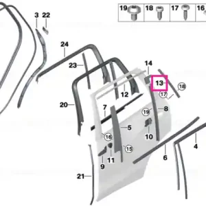 Chilipir Capac rama geam stalpul C usa spate dreapta SHADOWLINE - BMW