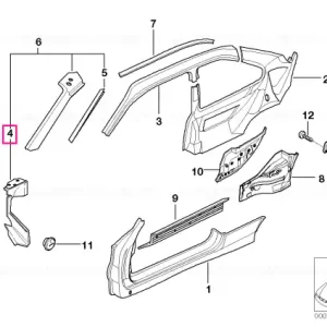 Connect.plate f.right side panel frame - BMW Ieftin