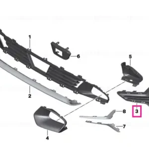 Cumpără online Grille, side, closed, right BASIS - BMW