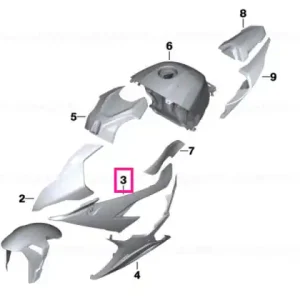 Lateral trim panel, left LIGHT-WHITE - BMW Motorrad Noutate