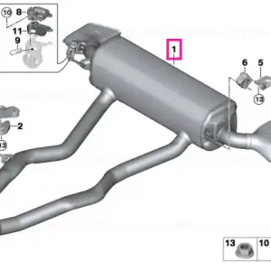 Rear silencer with exhaust flap - BMW Livrare gratuită