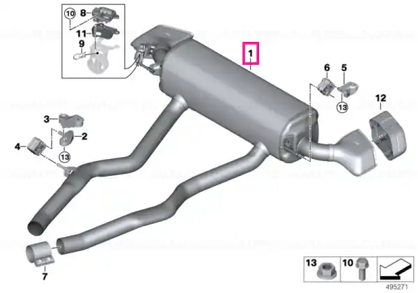 Rear silencer with exhaust flap - BMW Livrare gratuită