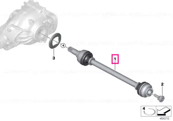 Output shaft, rear left - BMW Calitate înaltă