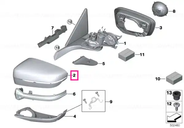 Popular Outside mirror shroud, Carbon, LHD right - BMW