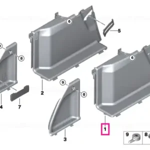 Livrare expres Trunk trim, left SCHWARZ - BMW