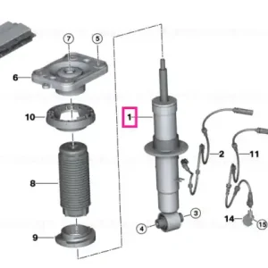 Amortizor suspensie, punte spate, dreapta, VDC (MPA) - BMW X5 G05 G18, X6 G06 Chilipir