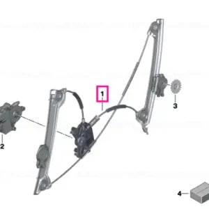 Window lifter without motor,front right - BMW Nu rata