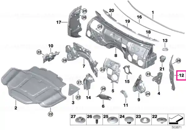Etanșare panou lateral dreapta - BMW Nu rata