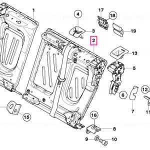 Frame, backrest left GRAU - BMW Preț redus