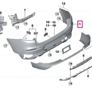 Panel, bumper, primed, rear X-LINE+ PMA - BMW Discount