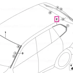 Calitate înaltă Finisher, side window, rear left ALU MATT - BMW