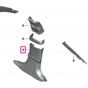 Reducere Ornament pilastra B piele jos stânga ELFENBEINWEISS - BMW