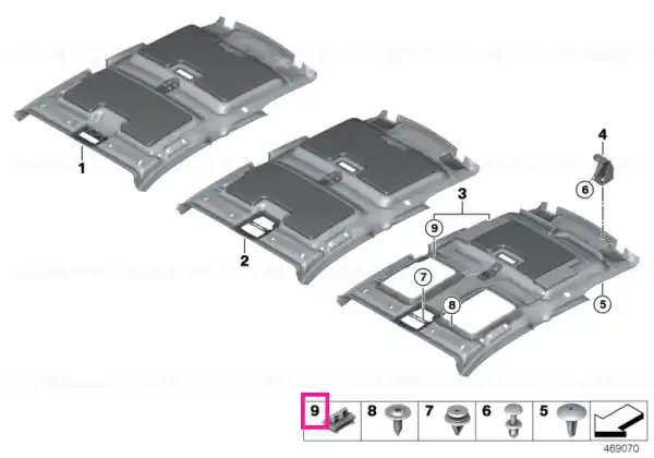 Promoție Set cleme cadru acoperiş glisant/basculant - BMW