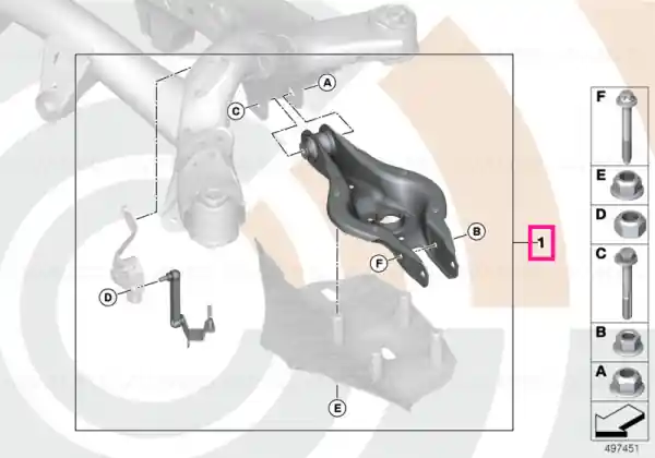 Kit reparaţie braţ înclinare spate stânga VALUE LINE - BMW Plată securizată