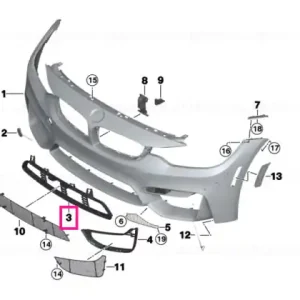 Attachment frame PROT.GRILLE MID - BMW Retur gratuit