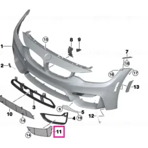 Protective grille for radiator left - BMW Discount